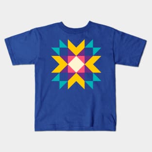 SCANDINAVIAN STARS quilt pattern 03 Kids T-Shirt